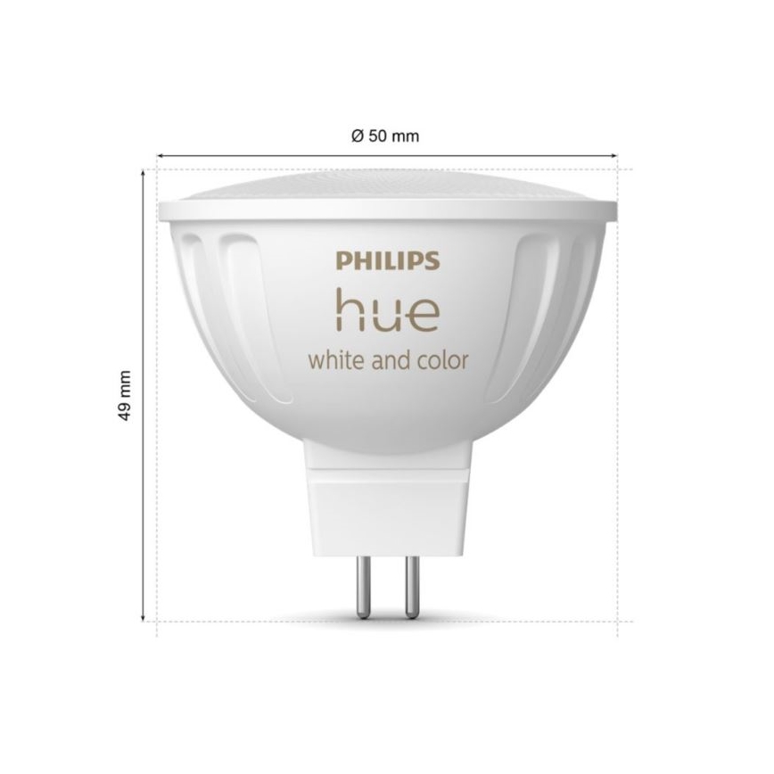 Komplet 2x LED RGBW prigušiva sijalica Philips Hue White And Color Ambiance GU5,3/MR16/6,3W/12V 2000-6500K