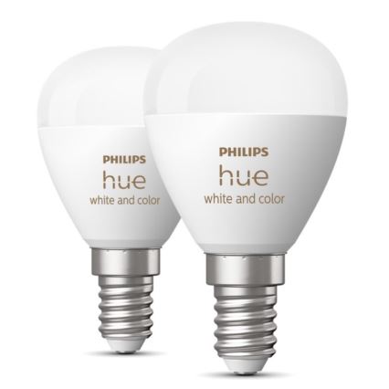 Set od 2 LED RGBW prigušive sijalice Philips Hue White and Color Ambiance P45 E14/5,1W/230V 2000-6500K