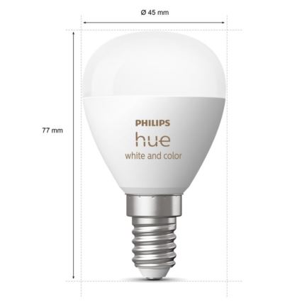 Set od 2 LED RGBW prigušive sijalice Philips Hue White and Color Ambiance P45 E14/5,1W/230V 2000-6500K