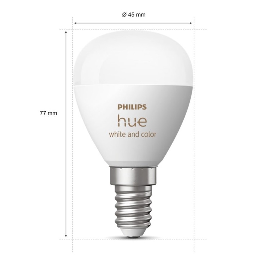 Set od 2 LED RGBW prigušive sijalice Philips Hue White and Color Ambiance P45 E14/5,1W/230V 2000-6500K