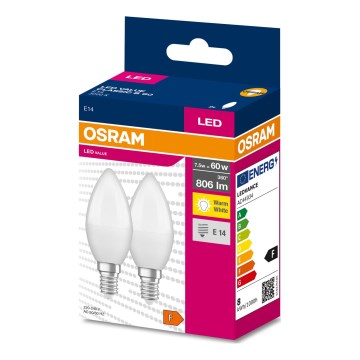 Komplet 2x LED sijalica B38 E14/7,5W/230V 3000K - Osram