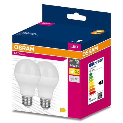 Komplet 2x LED sijalica VALUE CLASSIC E27/19W/230V 2700K - Osram