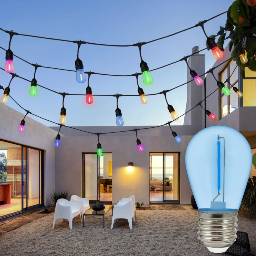 Komplet 2x LED sijalice PARTY E27/0,3W/36V plava