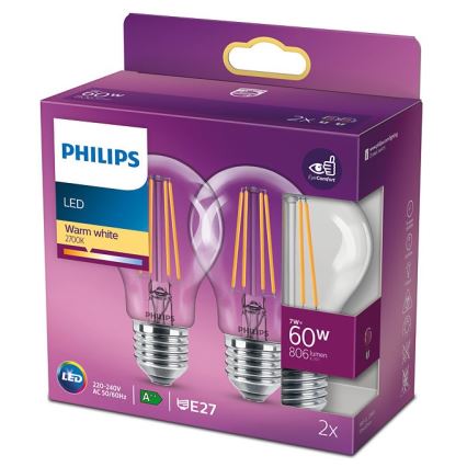 Komplet 2x LED sijalice VINTAGE Philips E27/7W/230V 2700K