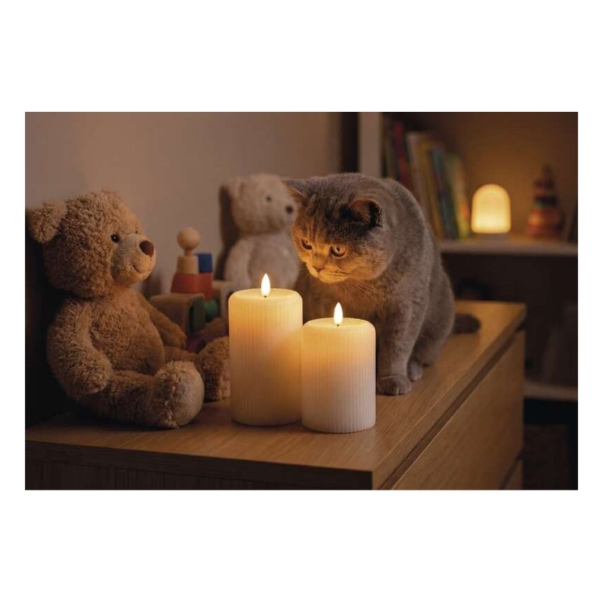 KOMPLET 2x LED sveća LED/4xAA + daljinski upravljač