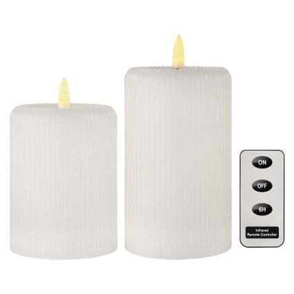 KOMPLET 2x LED sveća LED/4xAA + daljinski upravljač