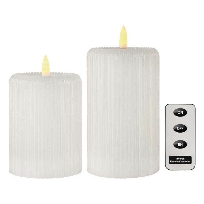 KOMPLET 2x LED sveća LED/4xAA + daljinski upravljač