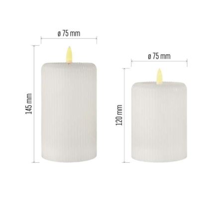 KOMPLET 2x LED sveća LED/4xAA + daljinski upravljač