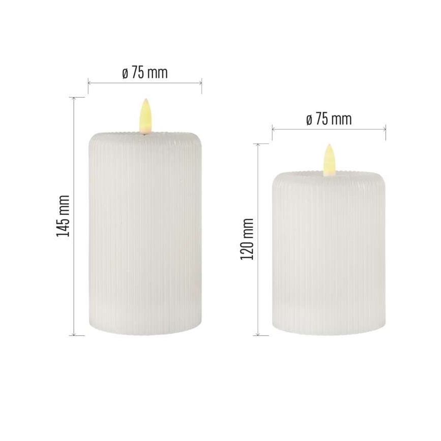KOMPLET 2x LED sveća LED/4xAA + daljinski upravljač