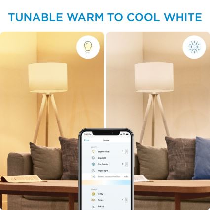 Komplet 2x prigušiva LED sijalica C37 E14/4,9W/230V 2700-6500K CRI 90 Wi-Fi - WiZ