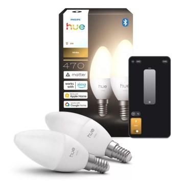 Komplet 2x prigušiva LED sijalica Philips Hue WHITE B39 E14/3,9W/230V 2700K