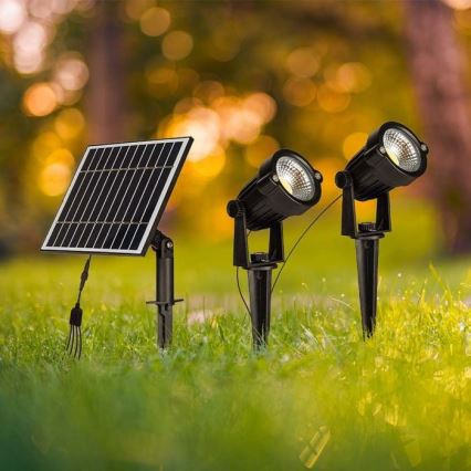Komplet 2x solarnih LED lampi za spoljašnju upotrebu 2xLED/1,2W/3,7V IP65 3000K 4000 mAh