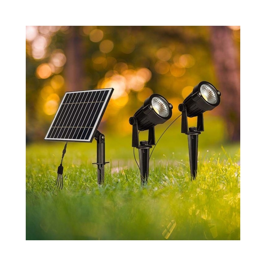 Komplet 2x solarnih LED lampi za spoljašnju upotrebu 2xLED/1,2W/3,7V IP65 3000K 4000 mAh