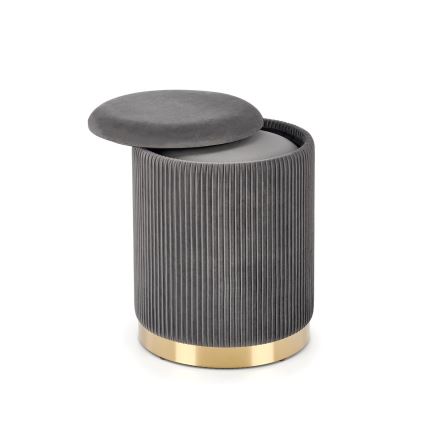 KOMPLET 2x tabure MONTY prečnik 36/66 cm siva/zlatna