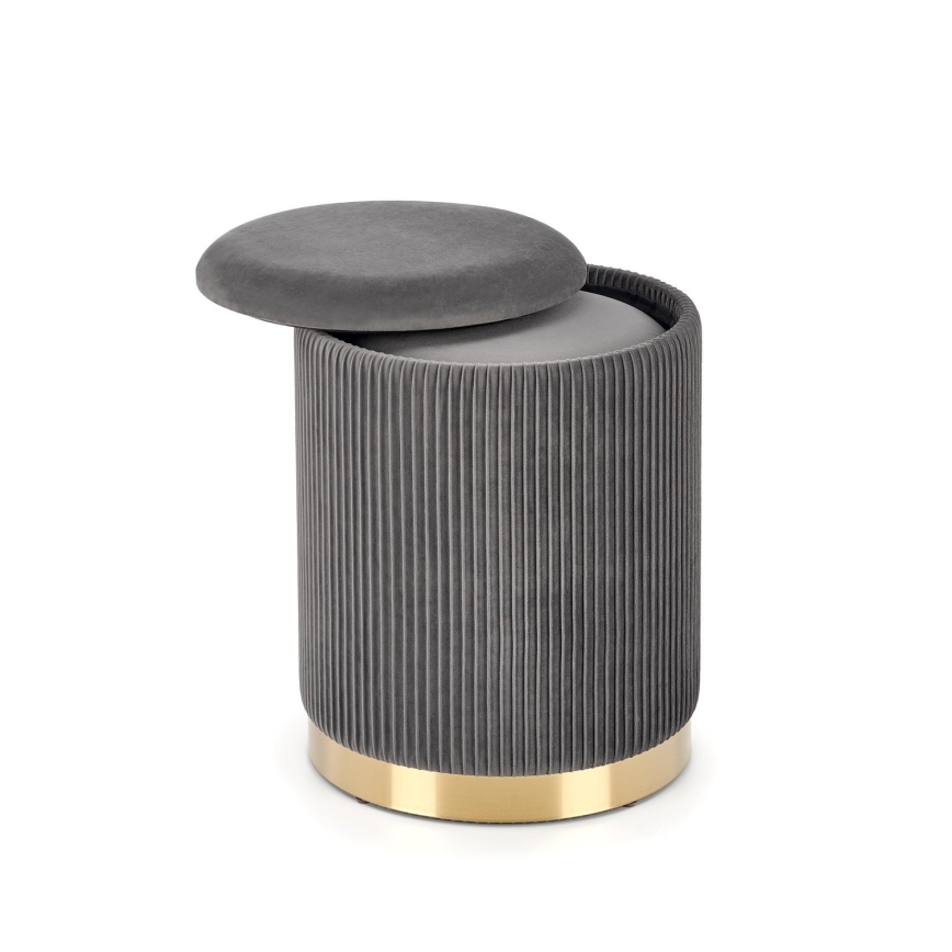 KOMPLET 2x tabure MONTY prečnik 36/66 cm siva/zlatna