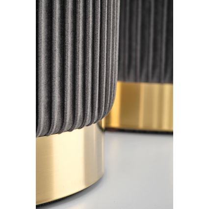 KOMPLET 2x tabure MONTY prečnik 36/66 cm siva/zlatna