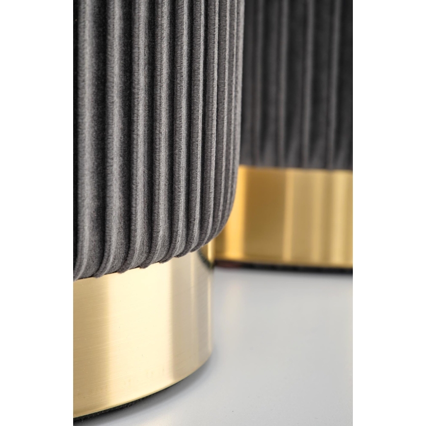 KOMPLET 2x tabure MONTY prečnik 36/66 cm siva/zlatna