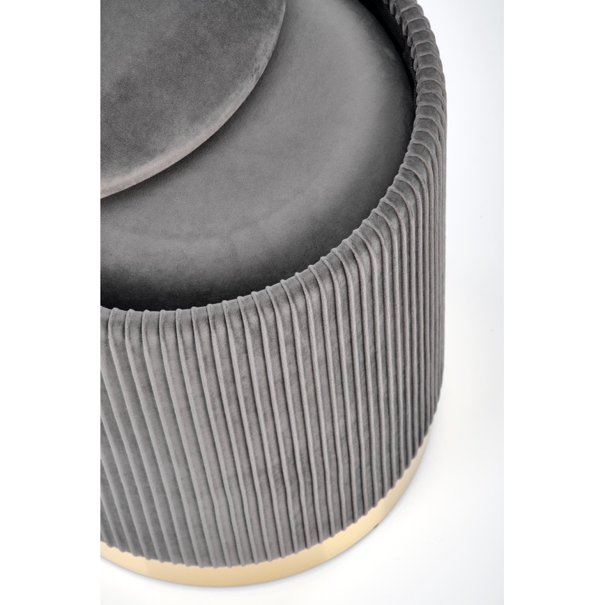 KOMPLET 2x tabure MONTY prečnik 36/66 cm siva/zlatna