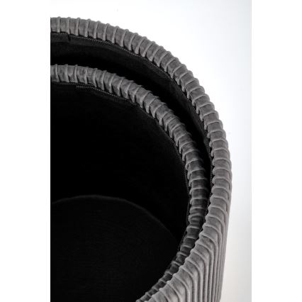 KOMPLET 2x tabure MONTY prečnik 36/66 cm siva/zlatna