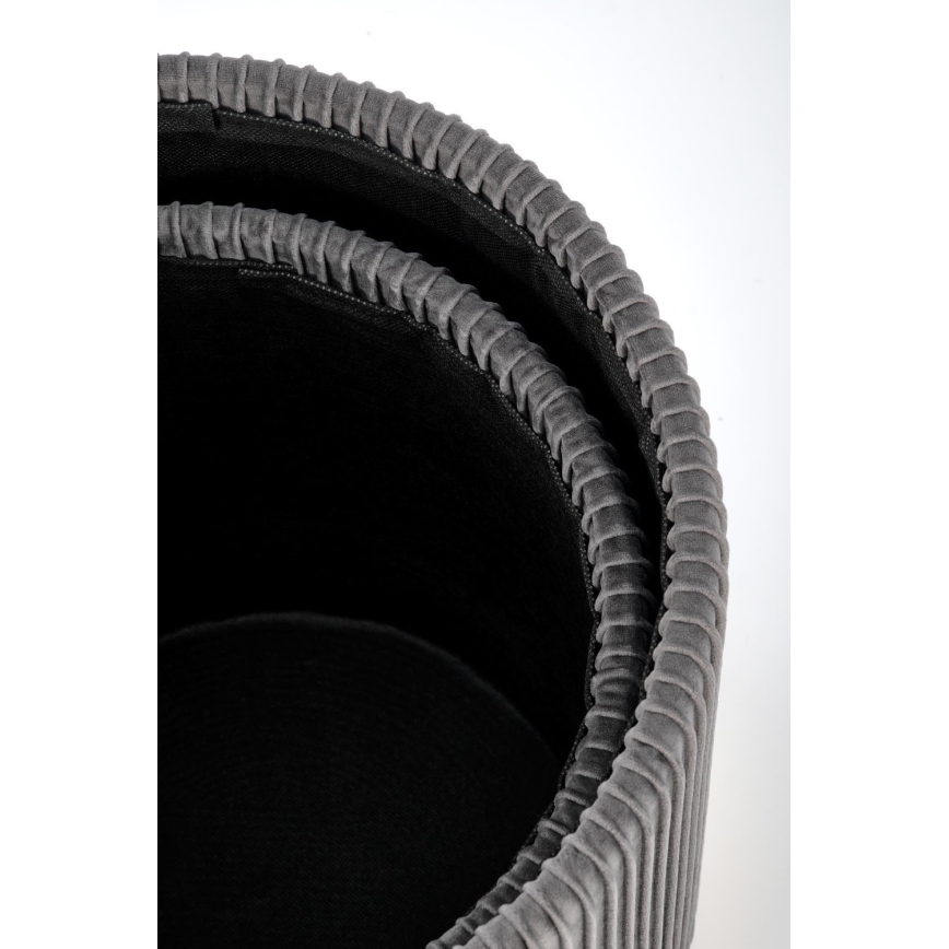 KOMPLET 2x tabure MONTY prečnik 36/66 cm siva/zlatna