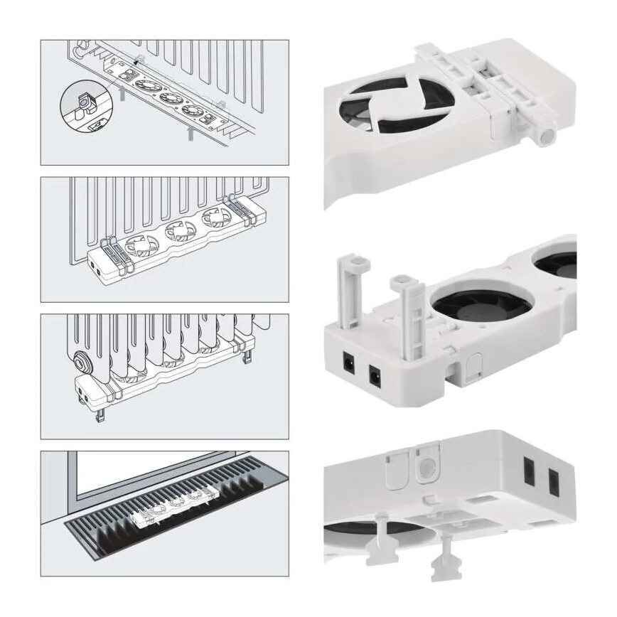 Komplet 2x ventilatora za grejanje 5/230V, beo