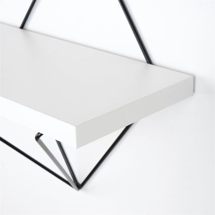 KOMPLET 2x zidne police 14x30 cm bele