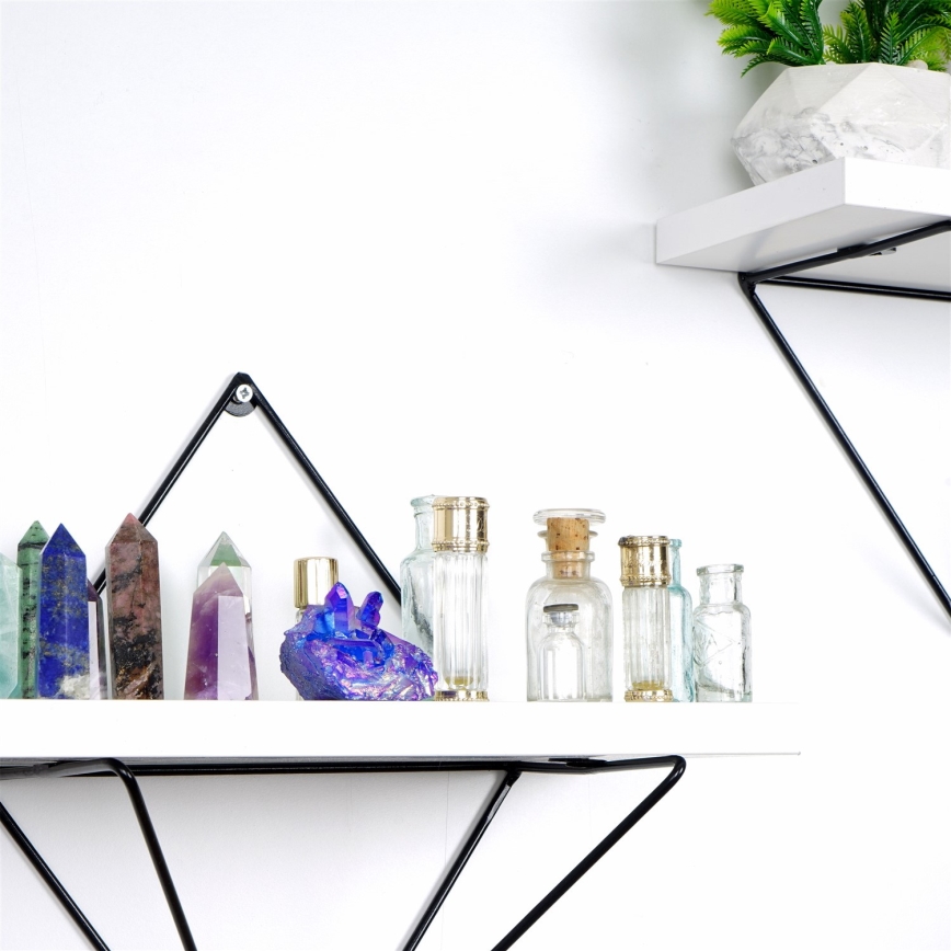 KOMPLET 2x zidne police 14x30 cm bele