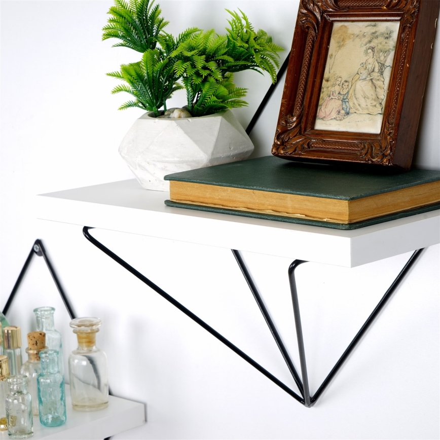 KOMPLET 2x zidne police 14x30 cm bele