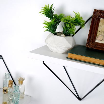 KOMPLET 2x zidne police 14x30 cm bele