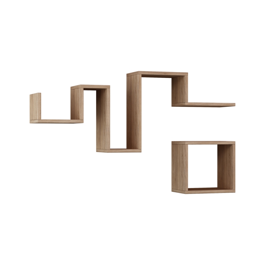 Komplet 2x zidne police FOLLOW, braon