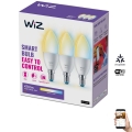 Komplet 3x LED prigušiva sijalica C37 E14/4,9W/230V 2700-6500K CRI 90 Wi-Fi - WiZ