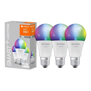KOMPLET 3x LED RGBW prigušiva sijalica SMART+ E27/9,5W/230V 2700K-6500K Wi-Fi - Ledvance