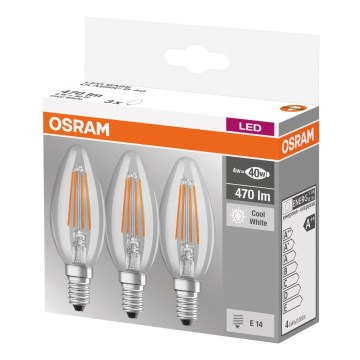 Komplet 3x LED sijalica BASE VINTAGE B40 E14/4W/230V 4000K – Osram