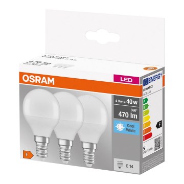 Komplet 3x LED sijalica P40 E14/4,9W/230V 4000K - Osram