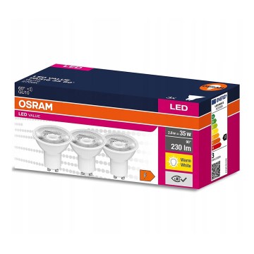 Komplet 3x LED sijalica PAR16 GU10/2,8W/230V 2700K 60° - Osram