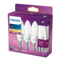 Komplet 3x LED sijalica Philips B35 E14/4W/230V 2700K