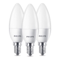 Komplet 3x LED sijalica Philips B35 E14/5,5W/230V 2700K