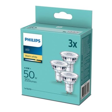 Komplet 3x LED sijalica Philips GU10/4,6W/230V 2700K