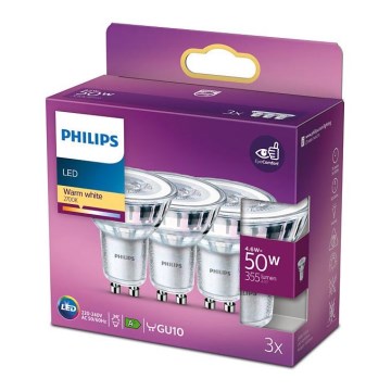 Komplet 3x LED sijalice Philips GU10 4,6W 230V 2700K