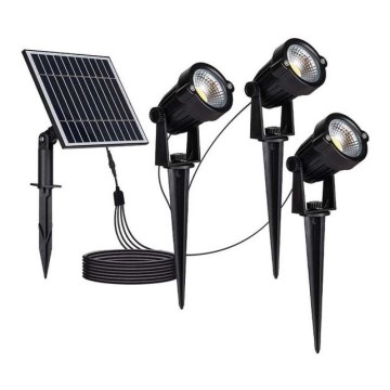 Komplet 3x LED spoljna solarna lampa 3xLED/1,2W/3,7V IP65 3000K 4000 mAh