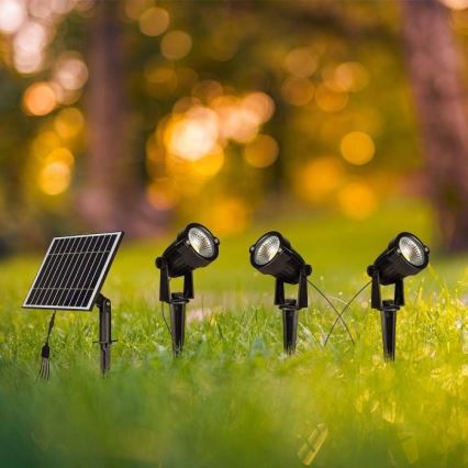 Komplet 3x LED spoljna solarna lampa 3xLED/1,2W/3,7V IP65 3000K 4000 mAh