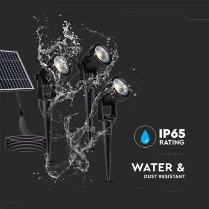Komplet 3x LED spoljna solarna lampa 3xLED/1,2W/3,7V IP65 3000K 4000 mAh