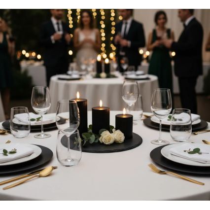 KOMPLET 3x LED sveća BRILLO LED/2xAA crna + daljinski upravljač