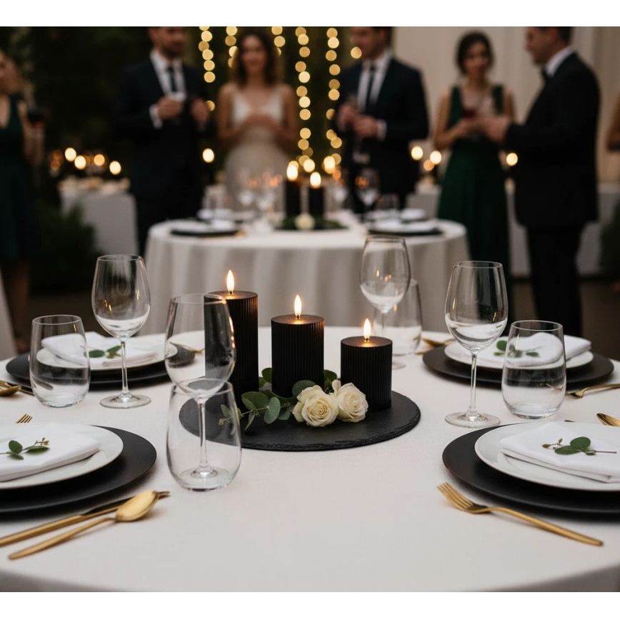 KOMPLET 3x LED sveća BRILLO LED/2xAA crna + daljinski upravljač