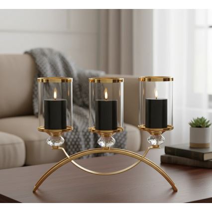 KOMPLET 3x LED sveća BRILLO LED/2xAA crna + daljinski upravljač