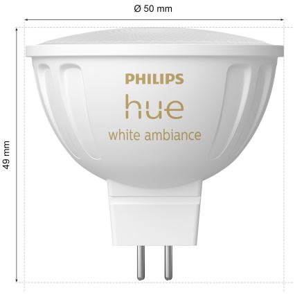 SET 4x LED prigušiva sijalica Philips Hue WHITE AMBIANCE GU5,3/MR16/5,1W/12V 2200-6500K