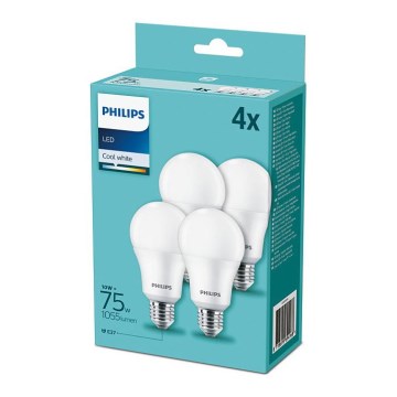Komplet 4x LED sijalice Philips A60 E27/10W/230V 4000K