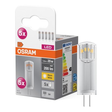KOMPLET 5x LED sijalica PIN G4/1,8W/12V 2700K - Osram