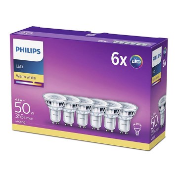 Komplet 6x LED sijalica Philips GU10/4,6W/230V 2700K