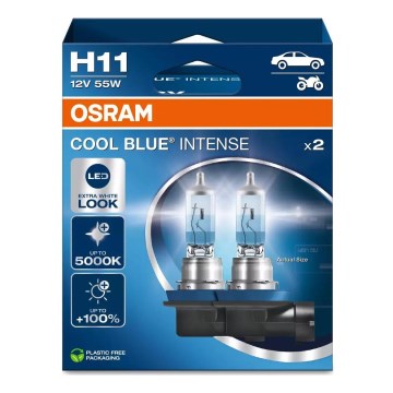 Komplet od 2 automobilske sijalice COOL BLUE H11 PGJ19-2/55W/12V 5000K - Osram